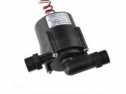 Bomba de circulación para Panel Solar, 24V (14V-32V) DC, 20 L/Min, Cabeza 11 metros, Corriente 2.2 Amp, Potencia 55