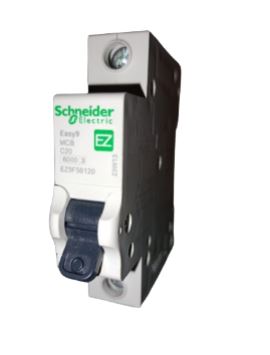 Breaker P/Riel 1 x 20A, DC, 6KA, 250VDC, Scheneider.