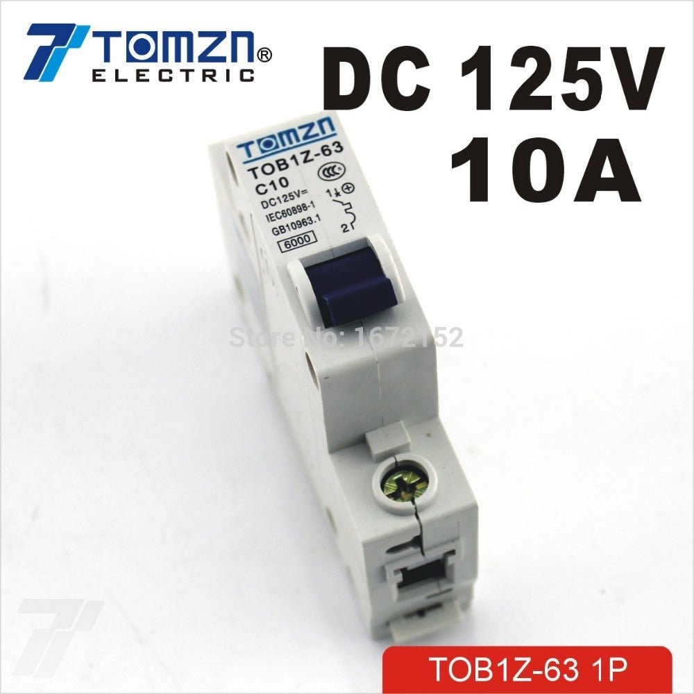 Breaker P/Riel 1 x 10A, AC, 6KA, 125VDC